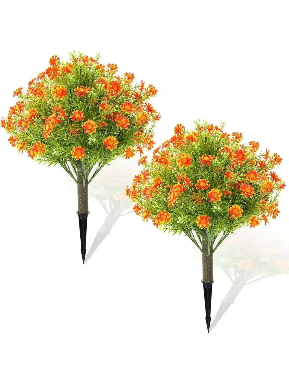 Yunlly Artificial Boxwood Topiary Trees, Orange, 2-Piece, Fall Decor,